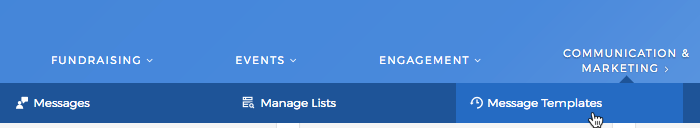 Communication & Marketing > Message Templates